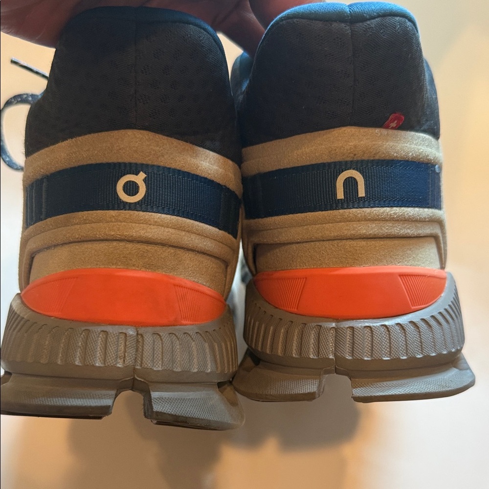 On Cloud Hi Edge Gray and Navy Athletic Shoes - Picture 4 of 5